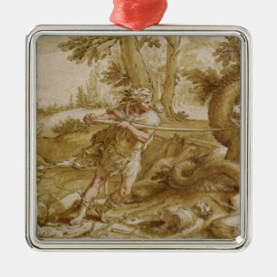 Ornamento De Metal Cadmus aproximadamente para atacar um dragão