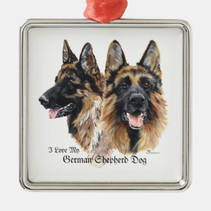 Ornamento De Metal Cães Pastor Alemão