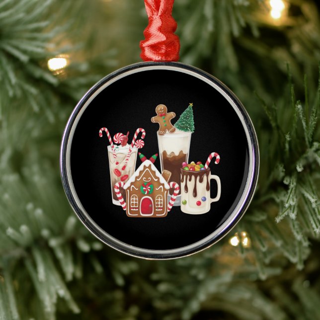 Ornamento De Metal Café Café Café Café Café Presente Xmas (Árvore)