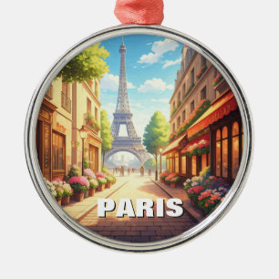 Ornamento De Metal Cafés da Torre Eiffel de Paris Cartão Postal