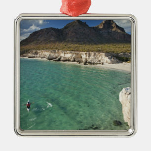 Ornamento De Metal Caiaqueiro no Golfo da Califórnia na Isla