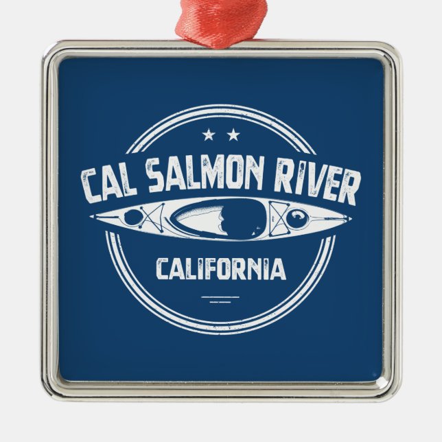 Ornamento De Metal Cal Salmon River California Kayaking (Frente)