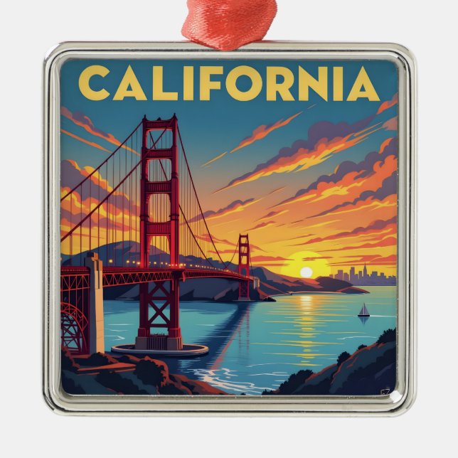 Ornamento De Metal California Keepsake | The Golden Gate Bridge  (Frente)