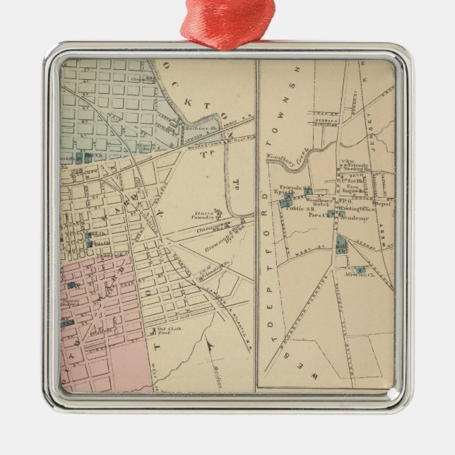 Ornamento De Metal Camden, Atlantic City, Woodbury, Monte Holly (Frente)