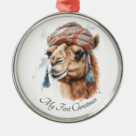 Ornamento De Metal Camelo de Natal, personalizável