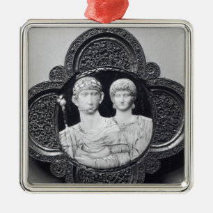 Ornamento De Metal Cameo que descreve o imperador Honorius e a sua