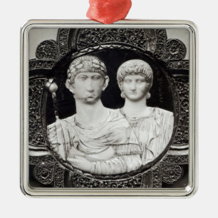 Ornamento De Metal Cameo que descreve o imperador Honorius e a sua