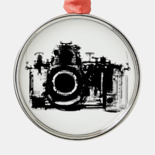ORNAMENTO DE METAL CÂMERA DA VISÃO DO RAIO X - PRETO & BRANCO