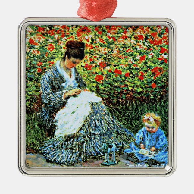 Ornamento De Metal Camille Monet e Child, (Frente)