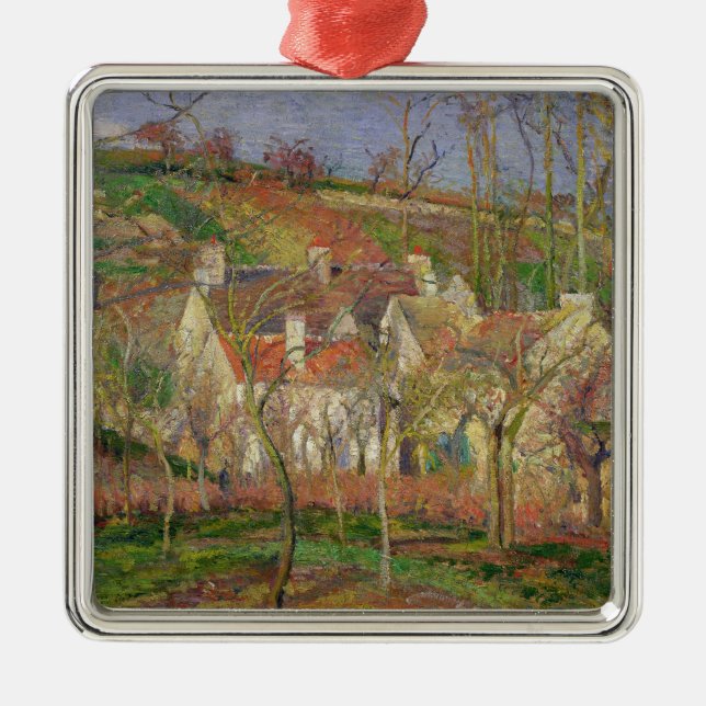 Ornamento De Metal Camille Pissarro | os telhados vermelhos, ou canto (Frente)