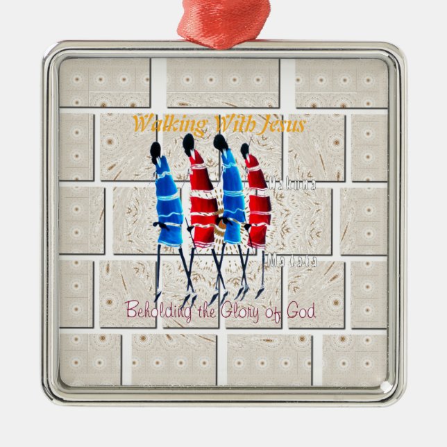 Ornamento De Metal Caminhando com Jesus Hakuna Matata Inspirou Beauti (Frente)