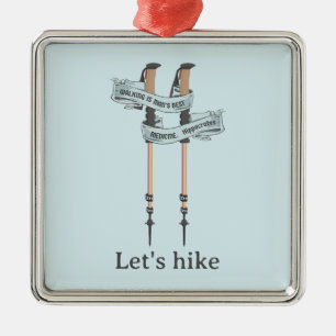 Ornamento De Metal caminhar é o melhor remédio Hipócrates caminhada p