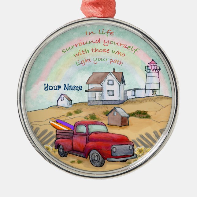 Ornamento De Metal Caminho do farol (Frente)