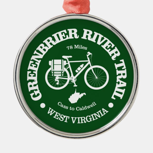 Ornamento De Metal Caminho do Rio Greenbrier (ciclismo) (Frente)