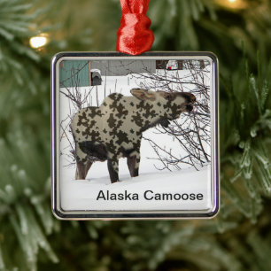 Ornamento De Metal Camouflage Moose (Camoose)