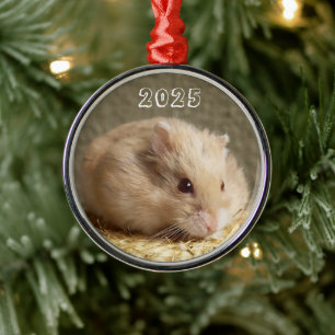 Ornamento De Metal Campbells Dwarf Hamster Russo