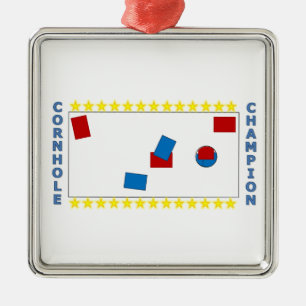 Ornamento De Metal Campeão de Cornhole