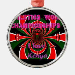 Ornamento De Metal Campeonato Mundial de atletismo do Quénia: Bandeir