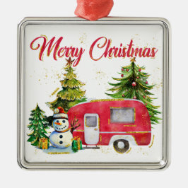 ORNAMENTO DE METAL CAMPER E ÁRVORES DE NATAL DE MERCADORIAS DE ÁGUA