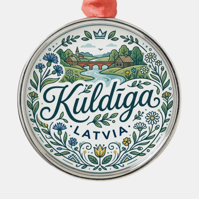 Ornamento De Metal Campestre de Kuldīga Letônia (Frente)