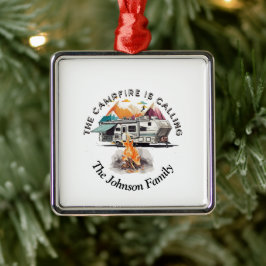 Ornamento De Metal Camping, Campfire, Natal, Quinta Roda,