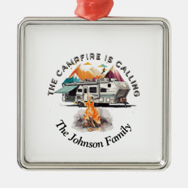 Ornamento De Metal Camping, Campfire, Natal, Quinta Roda,