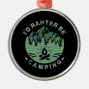 Ornamento De Metal Camping - Eu Preferencialmente Acampando