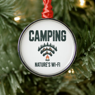 Ornamento De Metal Camping Natures Wifi