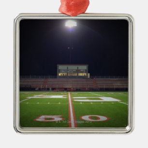 Ornamento De Metal Campo de futebol americano iluminado na noite