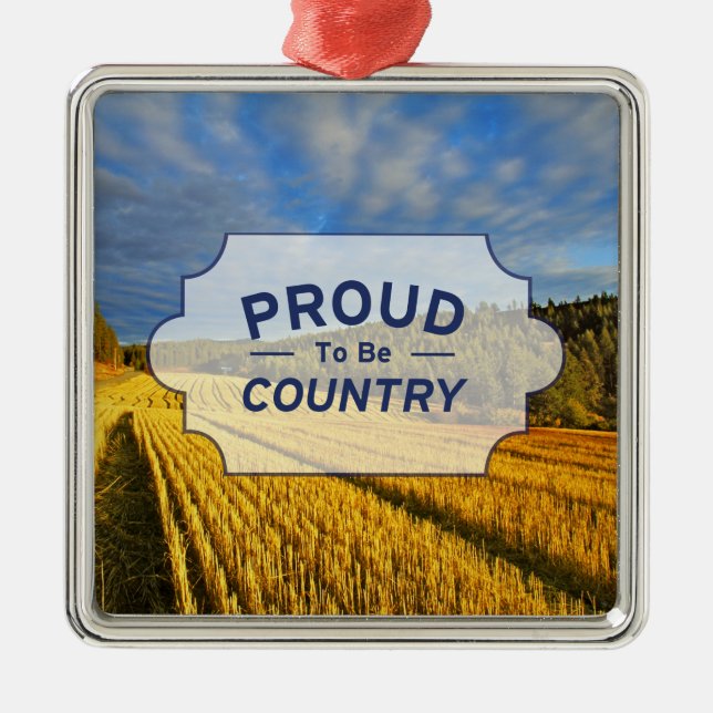 Ornamento De Metal Campo de trigo após a colheita (Frente)