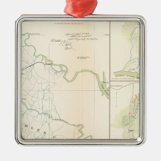 Ornamento De Metal Campos de batalha Richmond, Va (Frente)