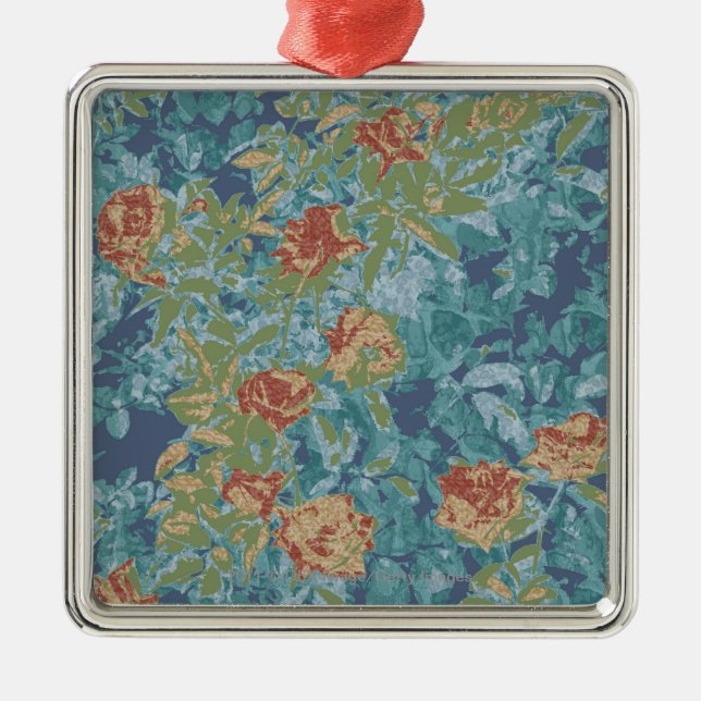 Ornamento De Metal Camuflagem e flores (Frente)