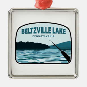Ornamento De Metal Cana de Pesca do Lago Beltzville Pensilvânia