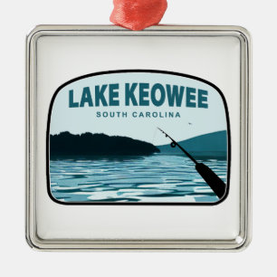 Ornamento De Metal Cana de Pesca do Lago Keowee Carolina do Sul