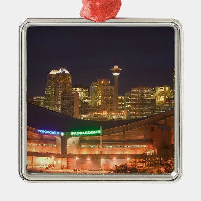 Ornamento De Metal Canadá, Alberta, Calgary: Skyline da Cidade de (Frente)