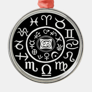Ornamento De Metal Cancer - Constelação de Zodia e design planetária