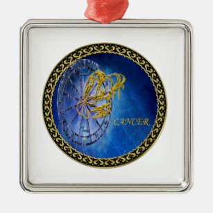Ornamento De Metal Cancer de Astrologia Zodiaca design Horoscópio