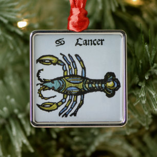 Ornamento De Metal Câncer o Caranguejo, Antigo Signo do Zodíaco