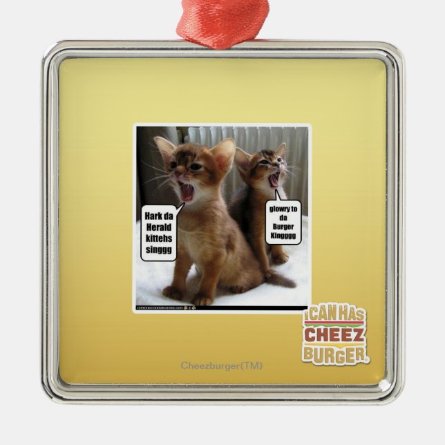 Ornamento De Metal Canções de natal de Kitteh (Frente)