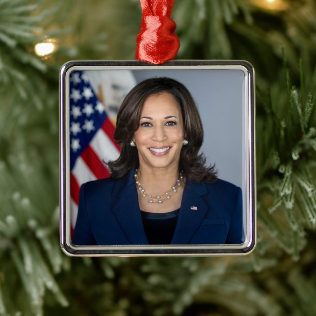 Ornamento De Metal Candidato Kamala Harris EUA 2024 (Árvore)