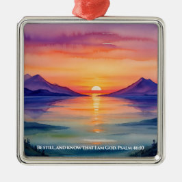 Ornamento De Metal Caneca Salmo 46:10 Aqueça-se e saiba que eu sou De