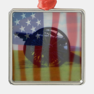 Ornamento De Metal Canhão e Sinalizador