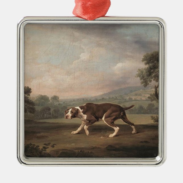 Ornamento De Metal Canino Espanhol (por George Stubbs) (Frente)