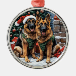 Ornamento De Metal Caninos de German shepherd de Natal