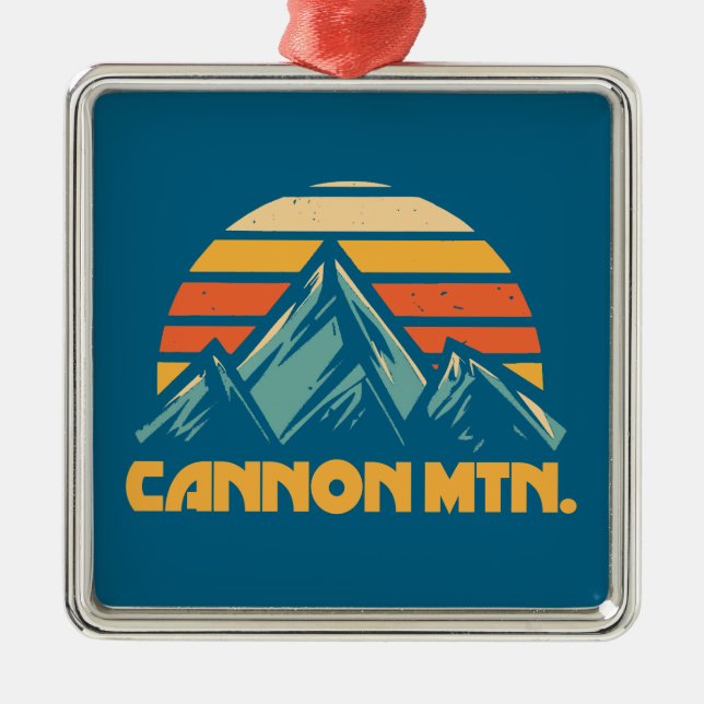 Ornamento De Metal Cannon Mountain New Hampshire Retro Turquoise (Frente)
