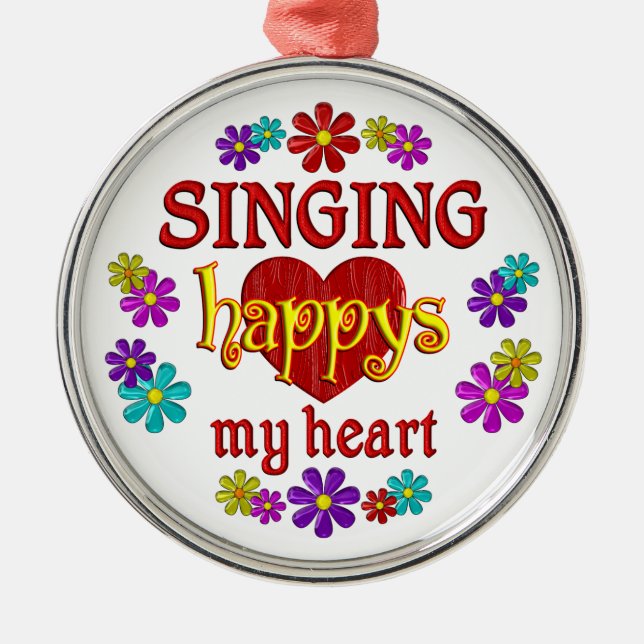 Ornamento De Metal Canto feliz (Frente)