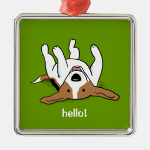 Ornamento De Metal Cão bonito dos desenhos animados do lebreiro com