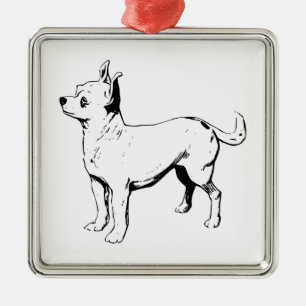 Ornamento De Metal Cão de estimação da chihuahua