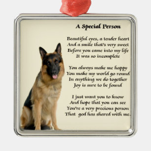 Ornamento De Metal Cão de german shepherd - poema especial da pessoa