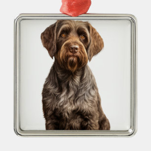 ORNAMENTO DE METAL CÃO GRIFFON COM PONTO WIREHAIRED